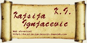 Kajsija Ignjačević vizit kartica